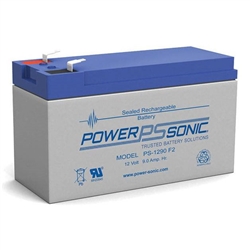 POWERSONIC PS-1290F2 12V 9AH SLA BATTERY WITH .250" QC TABS