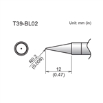 HAKKO T39-BL02 CONICAL TIP R0.2 X 12MM FOR THE FX-971       SOLDERING STATION *SPECIAL ORDER*