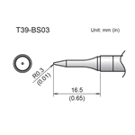 HAKKO T39-BS03 CONICAL SLIM TIP R0.3 X 16.5MM,              FOR THE FX-971 SOLDERING STATION *SPECIAL ORDER*