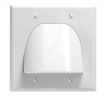 QUEST VHT-8201 BULK CABLE DUAL GANG WALL PLATE, WHITE