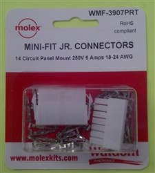 Details about   Molex Waldom WMF-3909HRT Mini-Fit JR,2 Circuit 9 Amps 250 V   24-18 AWG 